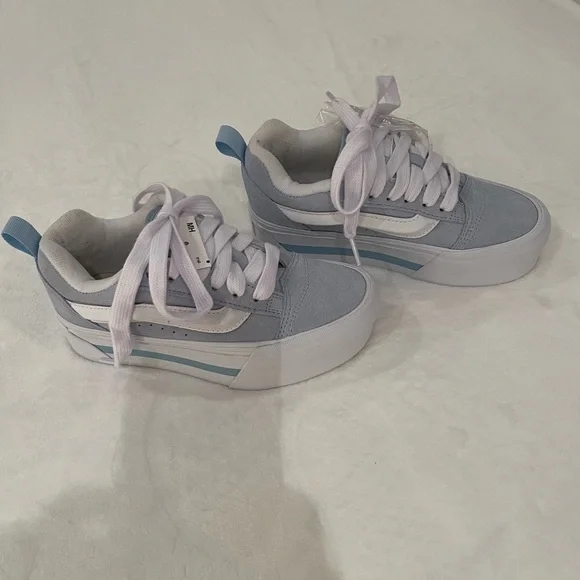 Women’s Vans White and Light Blue Platform Sneakers - NWT - Picture 6 of 10